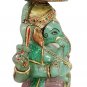 Aventurine Jade Stone Umbrella Ganesh Statue Elephant God Gold Painted Ganesha