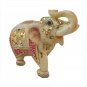 Hand Carved Elephant Coverd By Painting White Marble Stone Elephant
