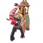 Brass Elephant Ambabri Animal Statue Colorful Embossed Painted Meenakari Figurin