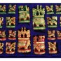 Wooden Chess Set Hand Carved Painted Antique Vintage Indian Figure Chess Set