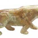 Onyx Gem Stone Tiger Statue Handmade Painting Stone Carving Tiger