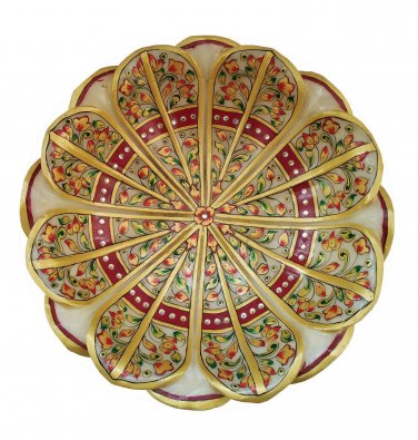 Marble Fruit Bowl With Gold Painted