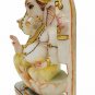 White Marble Stone Ganesh Statue Elephant God Gold Painted Ganesha