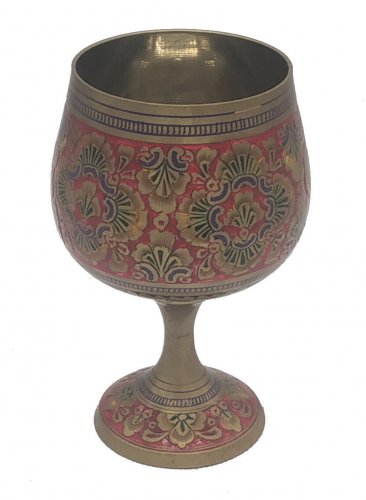 Hand Crafted Metal Wine Glass with Persian Mugal Minakari Work