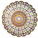 Hand Crafted Metal Brass Fruit Bowl with Persian Mugal Minakari Work Bowl Gift