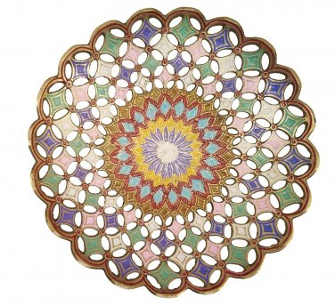 Hand Crafted Metal Brass Fruit Bowl with Persian Mugal Minakari Work Bowl Gift