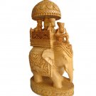 Hand Carved Indian Royal Elephant Figurine Elephant Ambabari