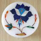 Marble Stone Undercut Jewelry Box Decorative Floral Design Inlay Pietra Dura