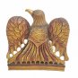 Carved Wooden Eagle Sitting on Globe Painted Wood Eagle