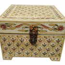 Handmade Bone Jewelry Box Made with Wooden and bone work Flower Emboss Painting