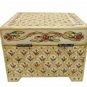 Handmade Bone Jewelry Box Made with Wooden and bone work Flower Emboss Painting