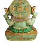 Aventurine Jade Stone Five Face Ganesh Statue Elephant God Gold Painted Ganesha