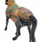 Metal Horse Animal Statue Colorful Embossed Painted Meenakari Figurin