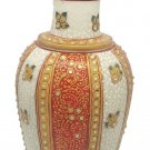 Marble Stone Flower  Pot Gold Foil Work Painted