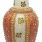 Marble Stone Flower  Pot Gold Foil Work Painted