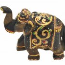 Semi Precious Stones Tiger Eye Elephant With Gold Painted