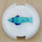 Marble Inlay Fish Tea coaster using real semi-precious stone