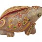 Rosequartz Stone Frog Painted Statue Figurine