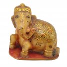Hand Carved ElephantWhite Marble Stone Elephant Sitting