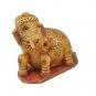 Hand Carved ElephantWhite Marble Stone Elephant Sitting