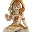 White Marble Shiva  Painted Makrana Marble Shiva