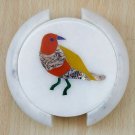 Marble Inlay Birds Tea coaster using real semi-precious stone