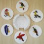 Marble Inlay Birds Tea coaster using real semi-precious stone