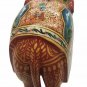 Hand Carved Wood Elephant with Bone Work on Carpet Hand Work Procession Painting