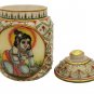 Marble Barni jar Container Decorative Floral Design with embossing painting
