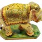 Synthetic Elephant With Baby Statue Painted Handmade Resin Carving Elephant