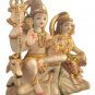 White Marble Shiva Family Painted Makrana Marble Shiva