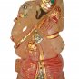 Rosanquartz Stone Ganesh Statue Hand Carved Elephant God Gold Painted  Ganesha