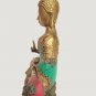 Brass Buddha Sitting Medicine Buddha Statue with Stone Work Home Decor Figure