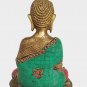 Brass Buddha Sitting Medicine Buddha Statue with Stone Work Home Decor Figure