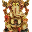 Synthetic Ganesh Statue Gold Foil Painted Resin Carving Ganesh home decor
