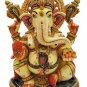 Synthetic Ganesh Statue Gold Foil Painted Resin Carving Ganesh home decor