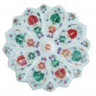 Marble Stone Lotus Dry Fruit Bowl Stone With inlay work real semi precious Stone