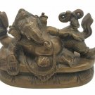 Brass Ganesha Sleeping statue Hindu God Elephant Lord Brass India Home Decor