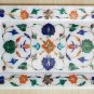 6"x 9" White Marble Inlay Serving Tray using Semi precious stones home decor
