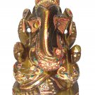 Tiger eye Stone ganesh statue elephant god Figurine Gold Painted Ganesha