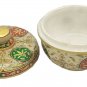 Marble Powder Box Decorative Floral Design with embossing painting White Stone