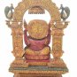 Handmade Carved Wooden Ganesh With Base Painted Elephant God Ganesha painted