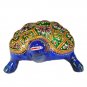 Brass Matel Embossed Painted Feng Shui Lucky Turtle Statue Figurine