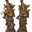 Brass Radha Krishna Statue Love Couple Hindu Religious