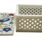 Marble Undercut Jewelry Box Decorative Floral Design Inlay Pietra Dura Stone