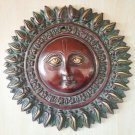Brass Wall Hanging Painted Sun Home Decor