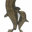 Hand Crafted Metal Dolphin Home Decor  with Persian Mugal Minakari Work