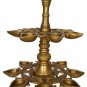 Brass Diya With Stand Deepak Wick Lamp Deep Hindu Religious Temple Lamp