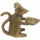 Brass Mouse  Deepak Wick Lamp Deep Hindu Religious Temple Lamp