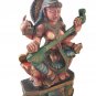 Handmade Carved Wooden Saraswati Statue Hindu Religious